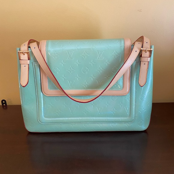 Handbags - Mint patent leather satchel bag